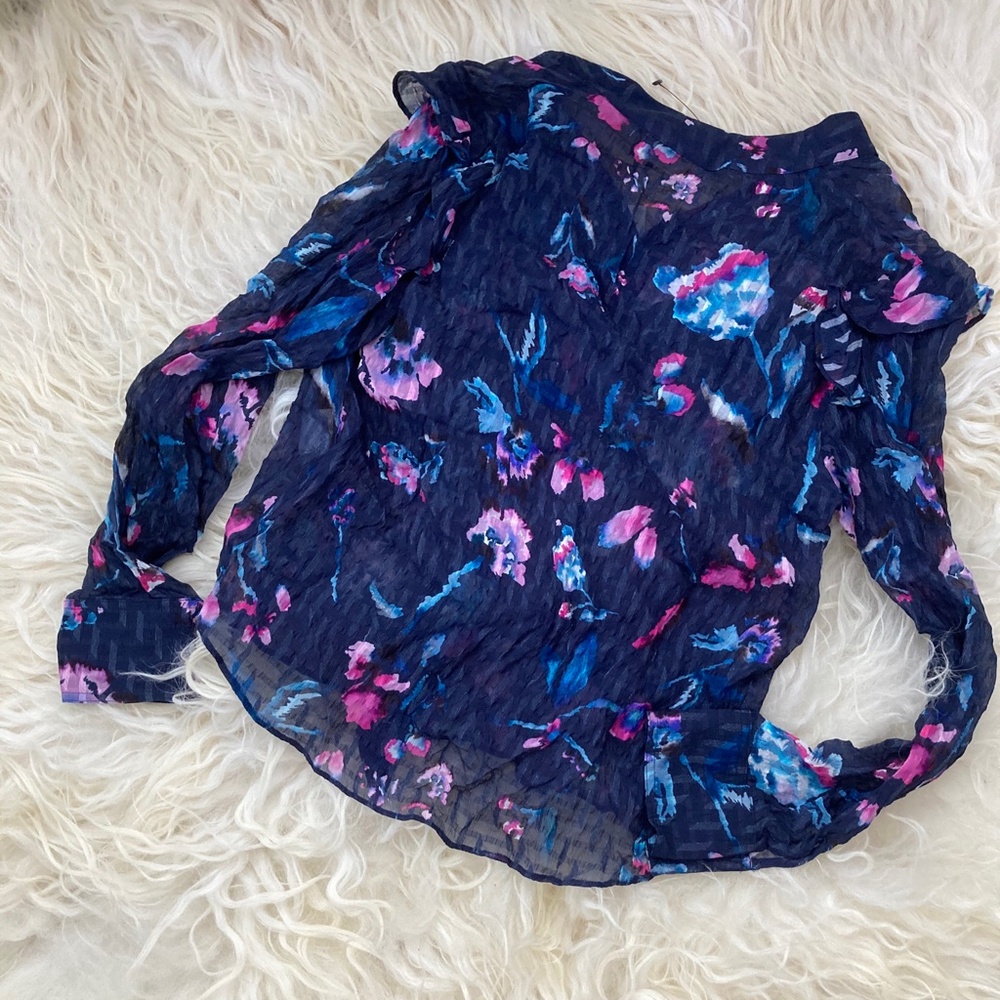 TANYA TAYLOR Silk Floral Print Blouse - Picture 11 of 15